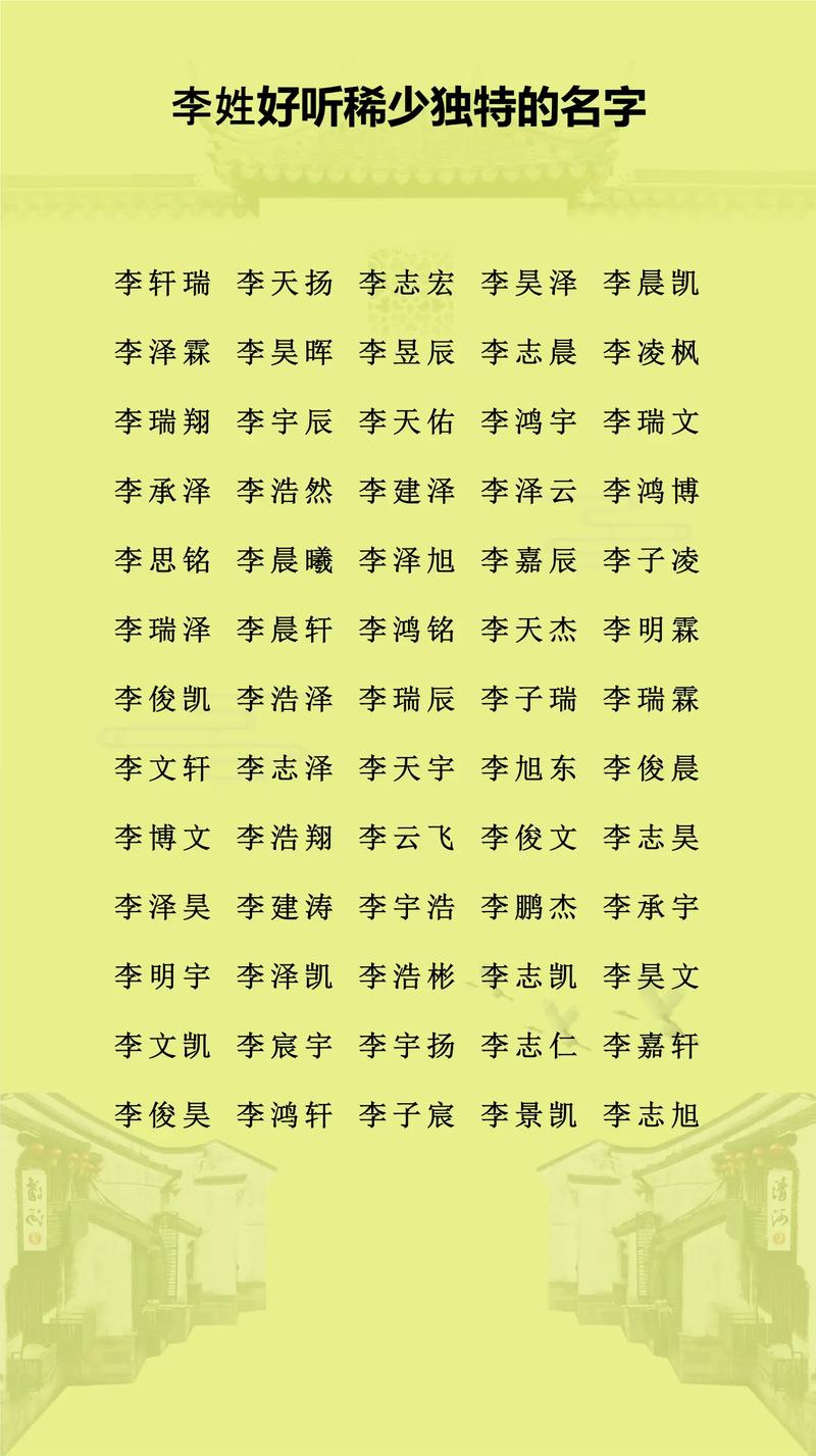 李姓男孩起一个优美的名字，有没有什么好建议？