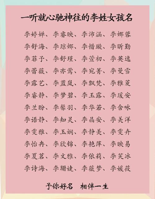 李姓女宝宝名字中哪个特别优美？