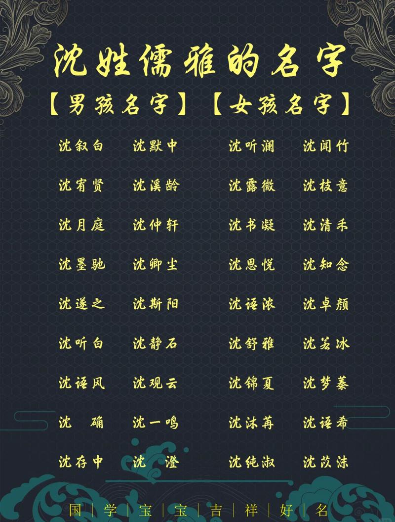 姓沈的男孩起一个既优美又大方的名字，有没有什么好的建议呢？