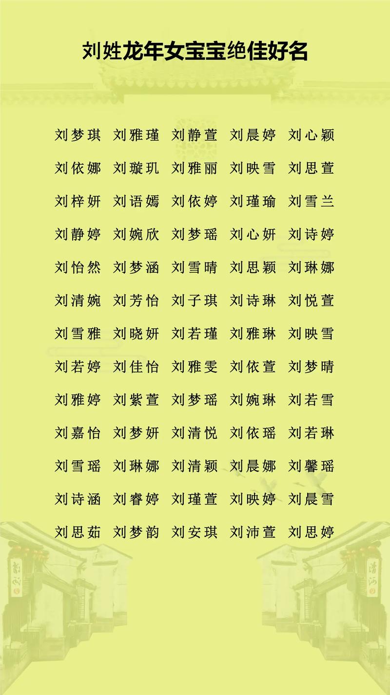 刘姓有涵养的女孩叫什么名字呢？有没有什么寓意美好的名字推荐？