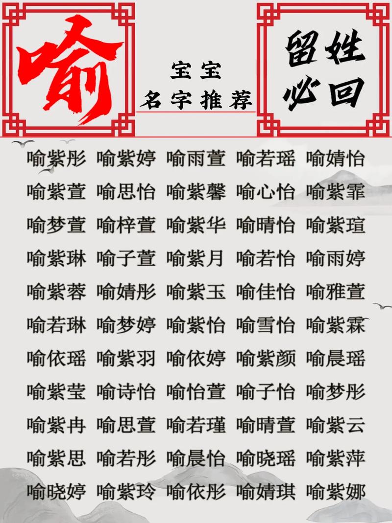 喻姓大气文雅的男孩名字叫什么？有没有什么寓意深刻的名字推荐？