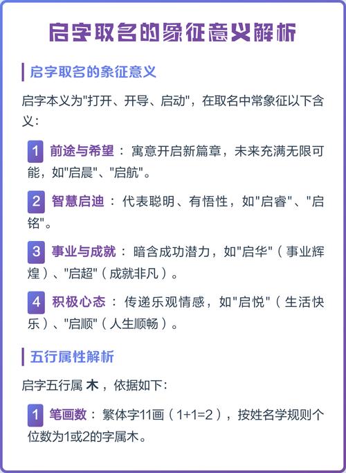 启字五行属什么男孩取名寓意有哪些？