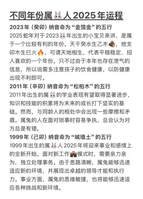 2025年属兔人每月运势具体如何？