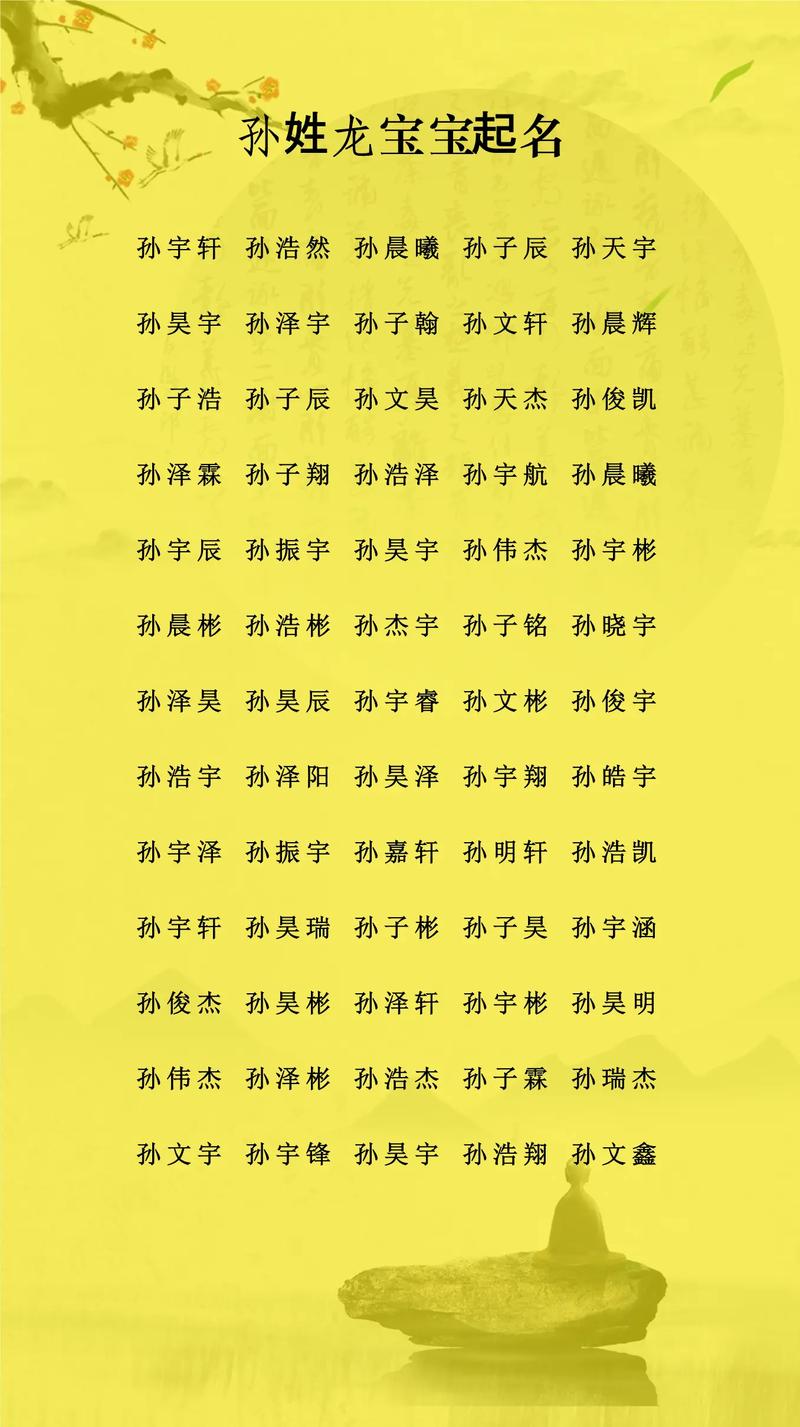 孙姓诗意男宝宝名字叫什么好呢？有没有什么既诗意又好听的名字推荐？