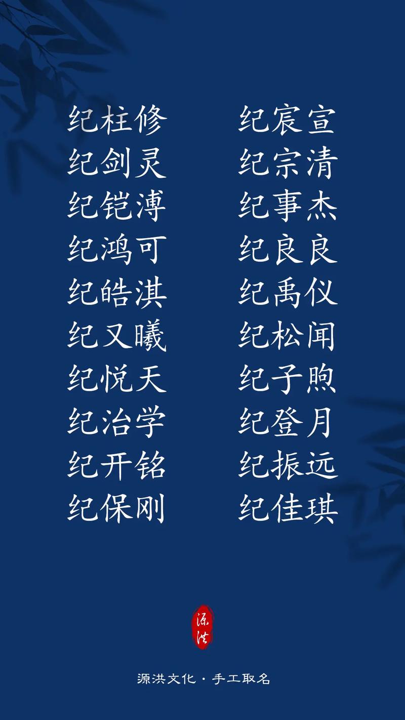 纪姓气质男孩名字叫什么？有没有推荐既文雅又有气质的名字呢？