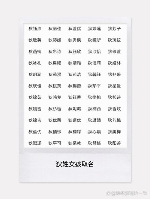 狄姓有灵气女孩取什么名字既独特又好听？