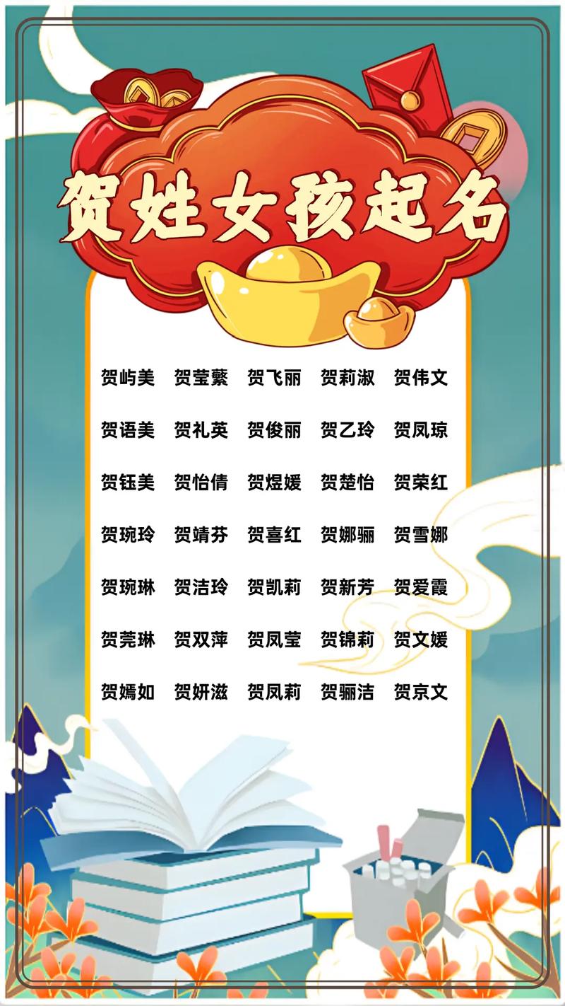 贺姓女孩名字中，有哪些名字既优美又适合取？