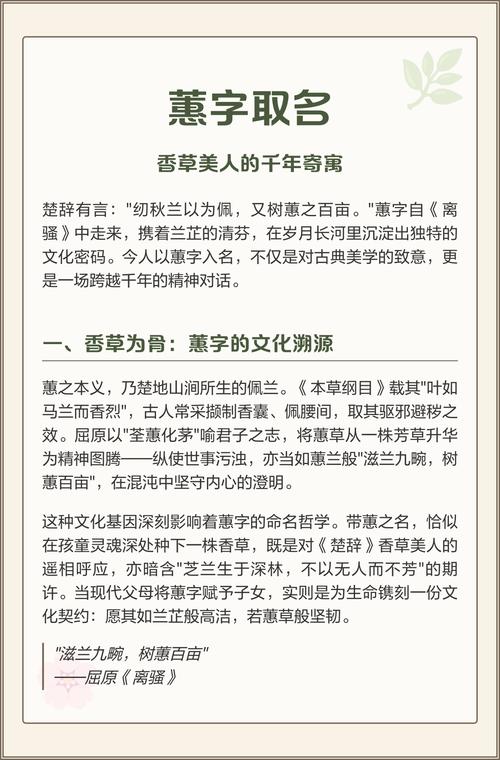 蕙字五行属什么？女孩取名蕙字寓意好，有没有什么好建议？