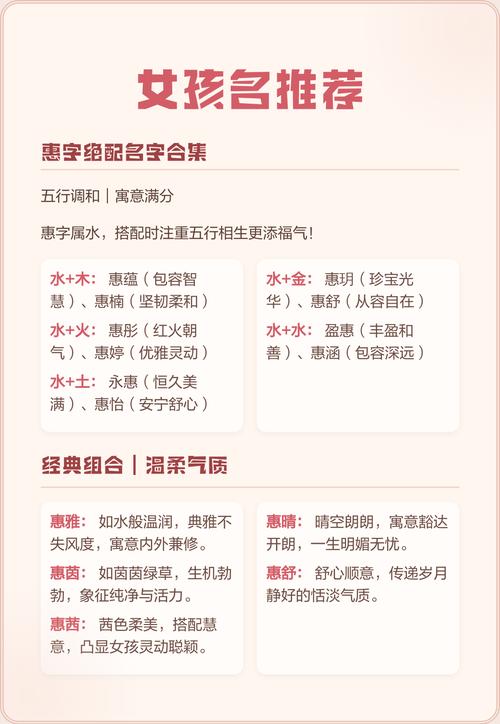 惠字女孩名字寓意美好，如何挑选一个带有惠字的女孩名字？