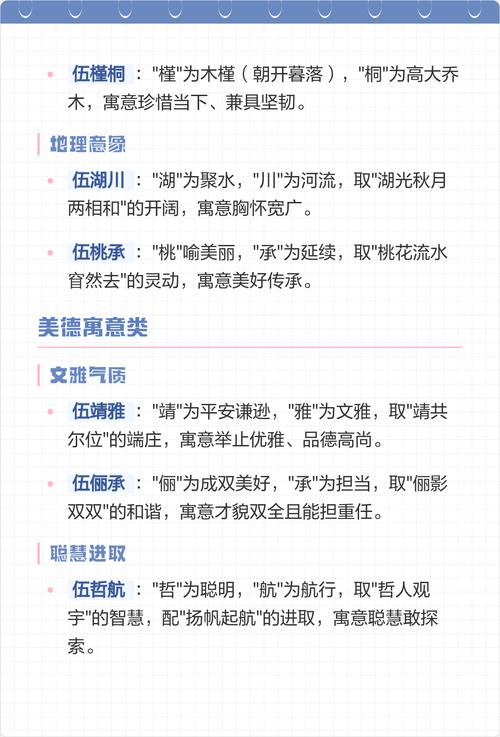 伍姓诗意男孩名字，有没有什么既文雅又富有诗意的名字推荐呢？