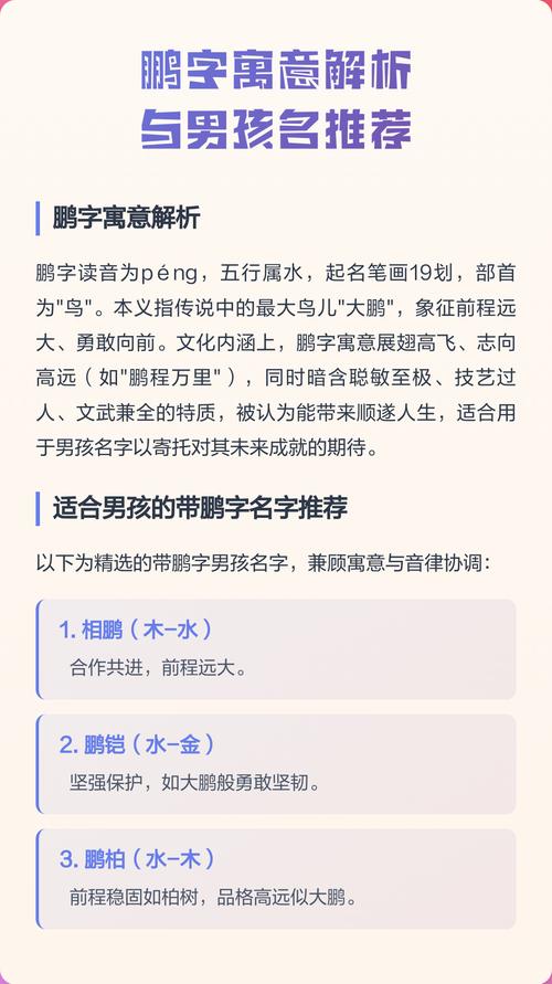 鹏字五行属什么？男孩最佳组合名字有哪些？