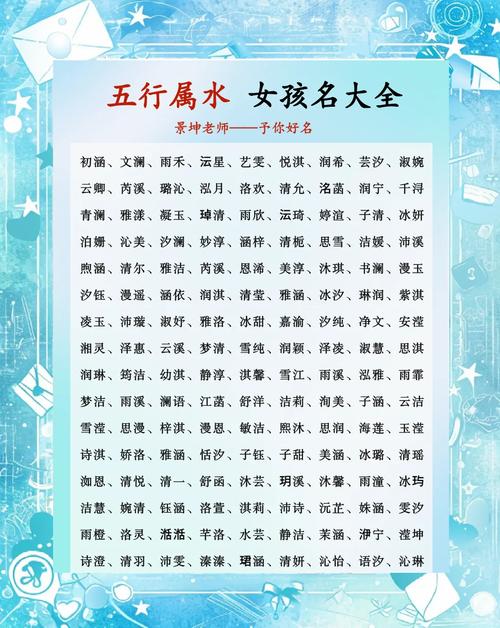 水姓吉利女孩取什么名字比较好？