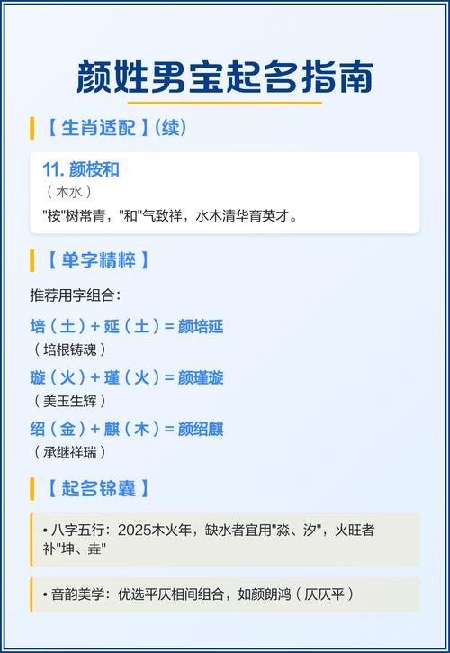 颜姓男宝宝名字如何结合风水和五行来改写？