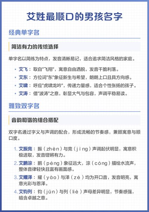 艾姓宝宝取名，有没有朗朗上口的男宝宝名字推荐呢？