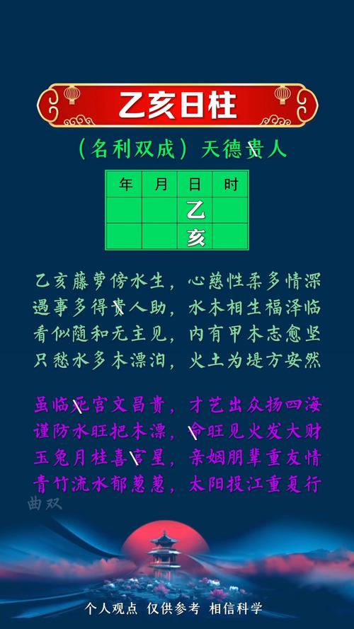 乙亥日出生的人八字命理有何特点？