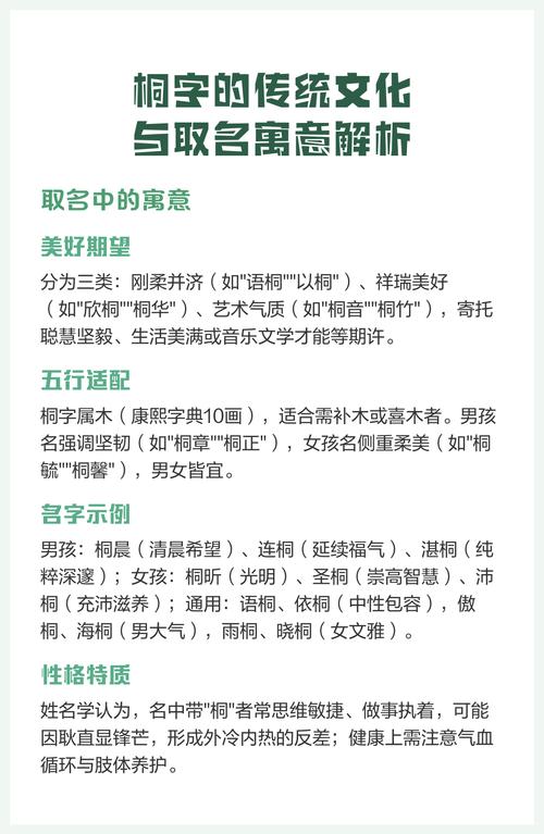 桐字取名寓意男孩，是否富含坚韧、高洁的美好寓意？