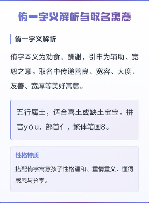 侑字五行属什么？男孩取名寓意侑字有哪些？