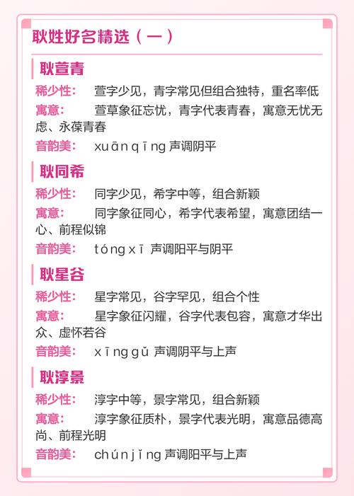 耿姓女孩起名，有没有什么最旺的名字推荐？