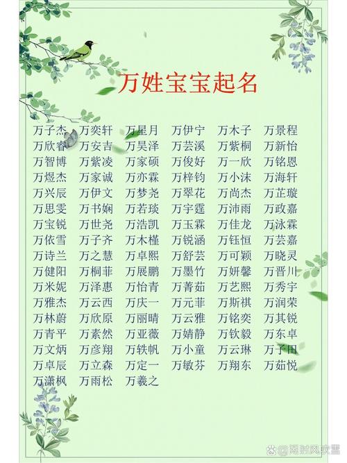 如何给姓万的智慧才气男孩取一个好听的名字呢？