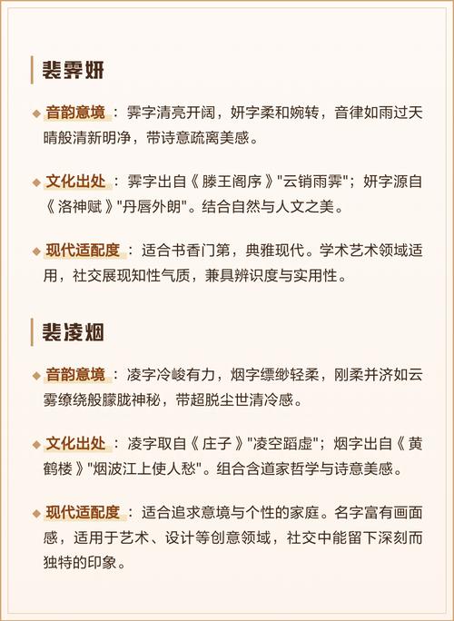 裴姓女孩起一个独特优美的名字，有没有什么好建议？