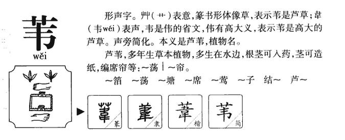 女孩用苇字取名，寓意纯洁柔韧，这个名字好么？