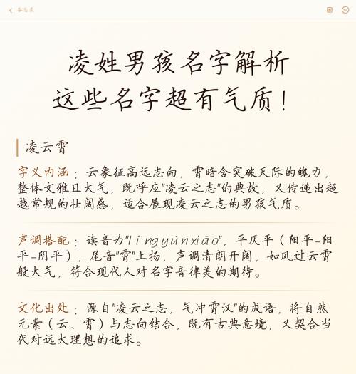凌姓创意男孩名字，有没有什么特别有寓意的好名字推荐？