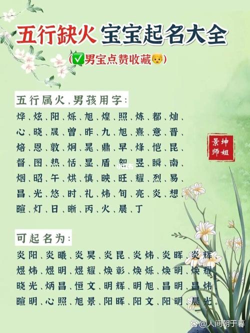 如何为八字缺火的男孩取一个寓意吉祥、充满活力的名字？