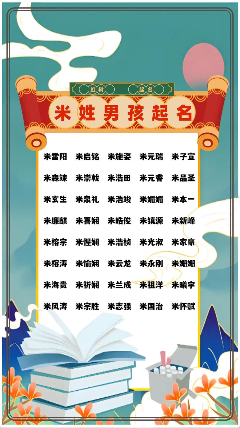 米姓男孩起一个独特优美的名字，有没有什么好建议呢？