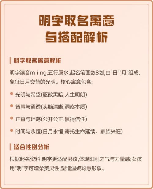 明字取名寓意女孩，有哪些美好的象征和含义？