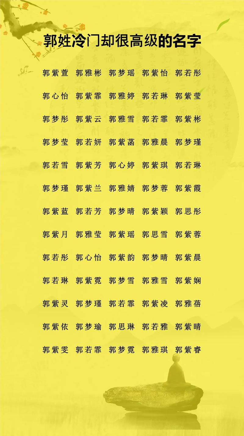 郭姓女孩起个冷门独特名字，有没有什么好建议？