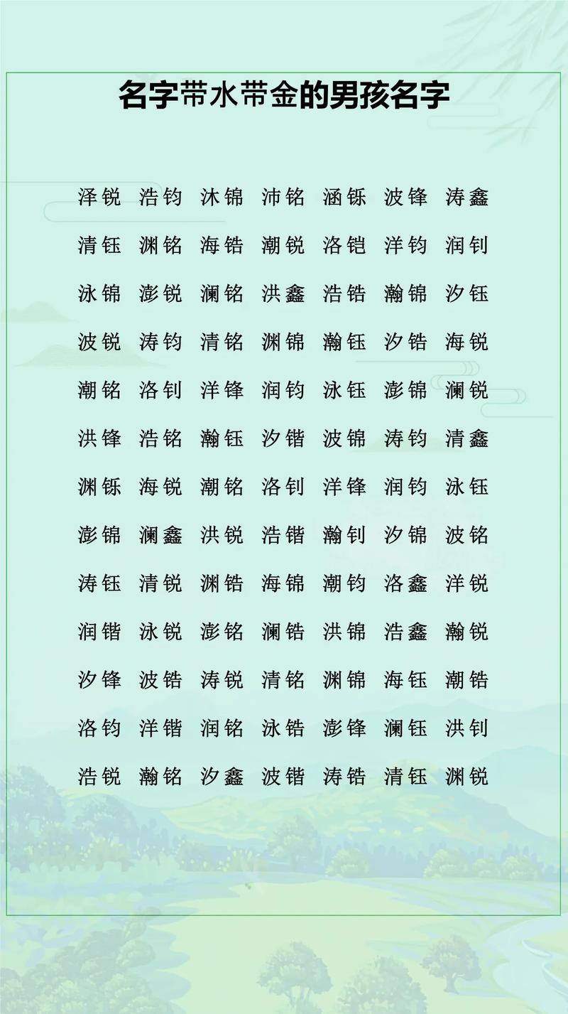 五行缺水的男孩，有没有什么霸气名字可以补缺又能彰显个性呢？