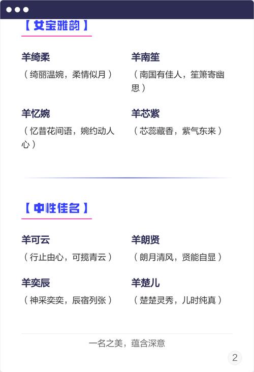 羊姓朗朗上口的女孩名字，有没有什么好听的推荐？