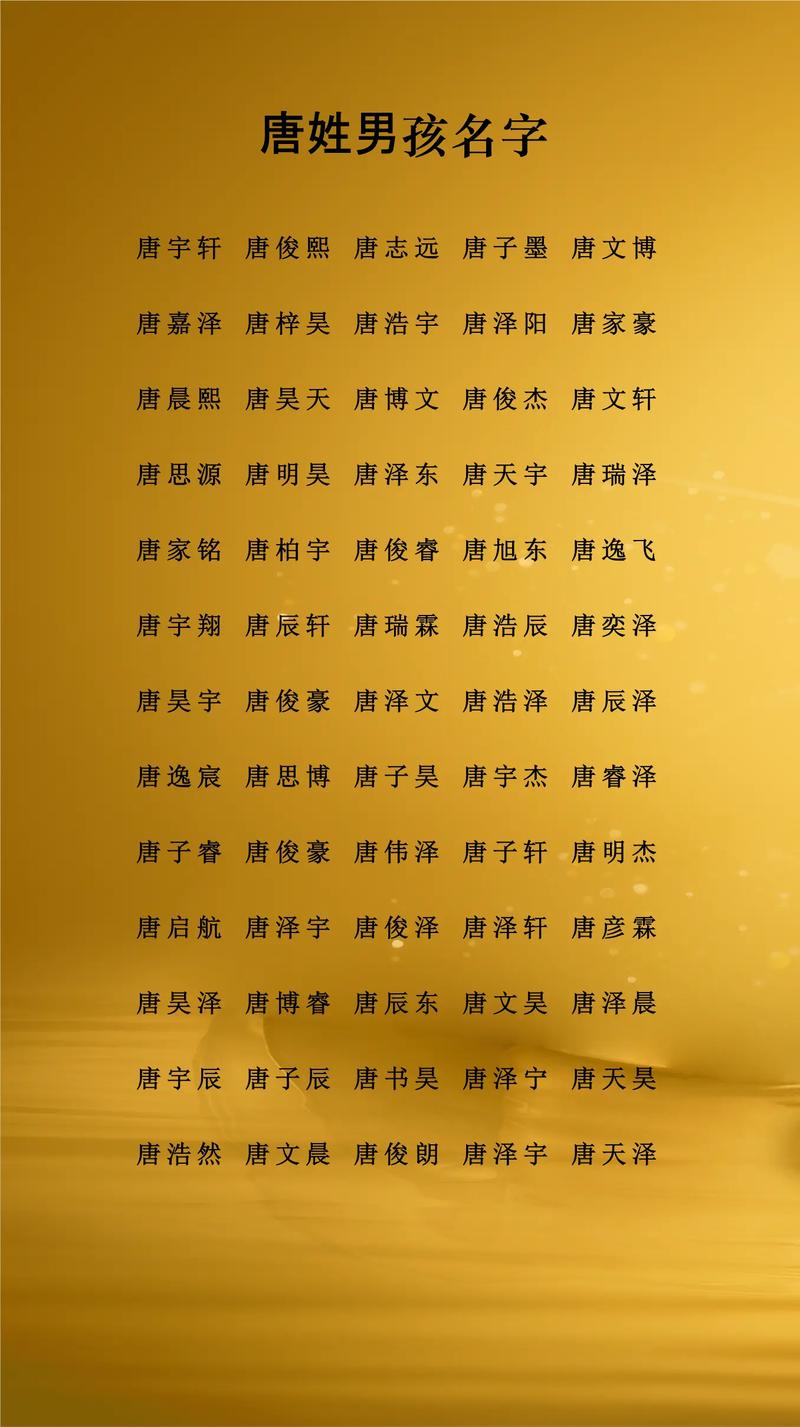 唐姓男宝宝名字中，有没有既气质又不失阳刚的建议呢？