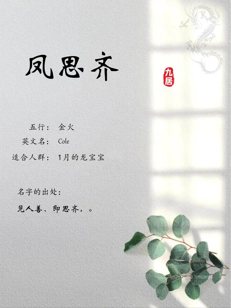 凤姓男宝宝名字中，哪个名字蕞优美？