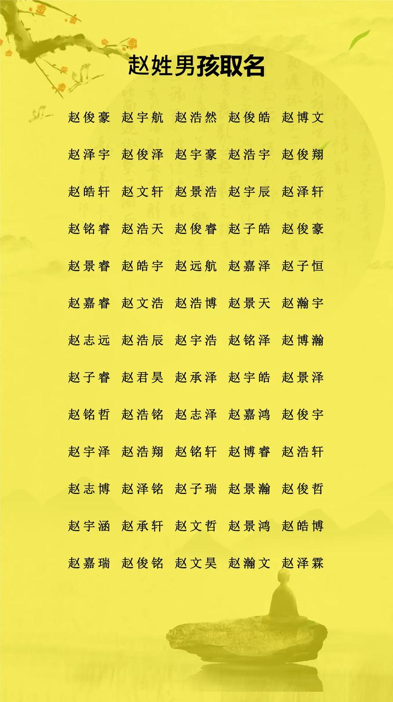 赵姓男孩取什么名字既气质又不失个性？