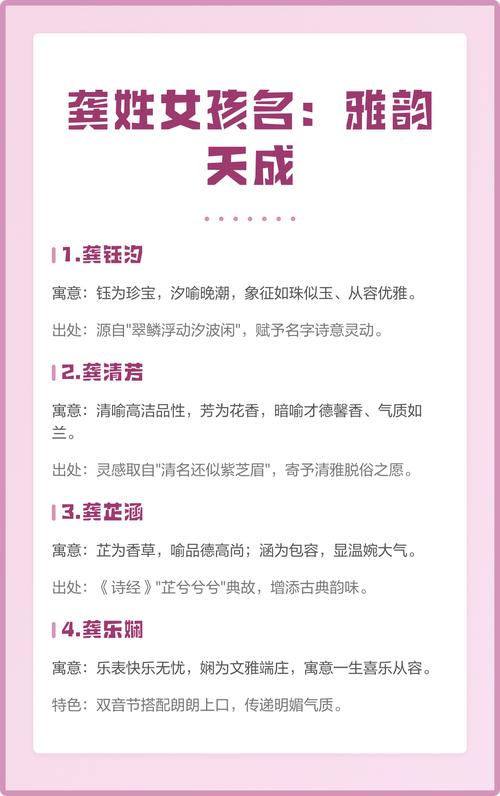 龚姓女孩名字如何结合风水或五行特点来赋予灵气？