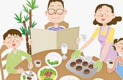 梦到与家人一起吃饭